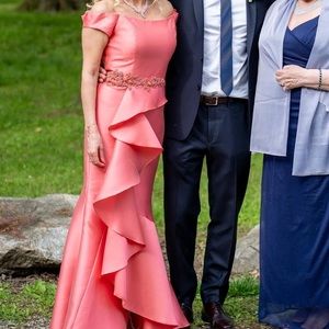 Elegant coral gown dress